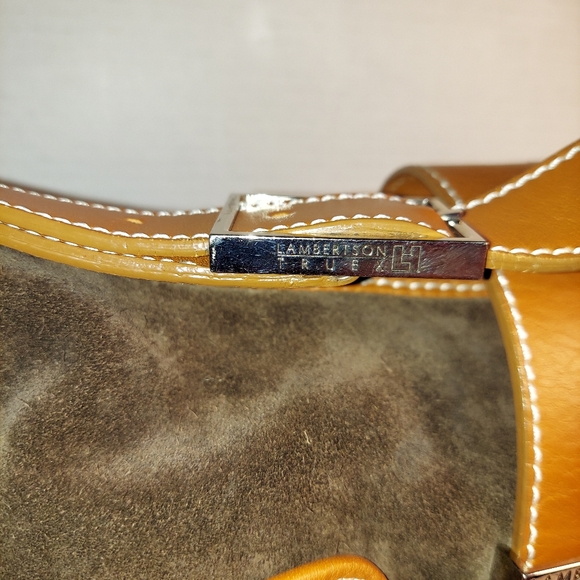 Lambertson Truex Women's Structured Leather/Suede Strap Hand Bag - Picture 4 of 12